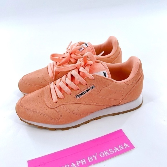 Reebok Classic Leather Pastels Desert Stone/Classic White Unisex size 4.5 W 6.5 - Picture 8 of 12